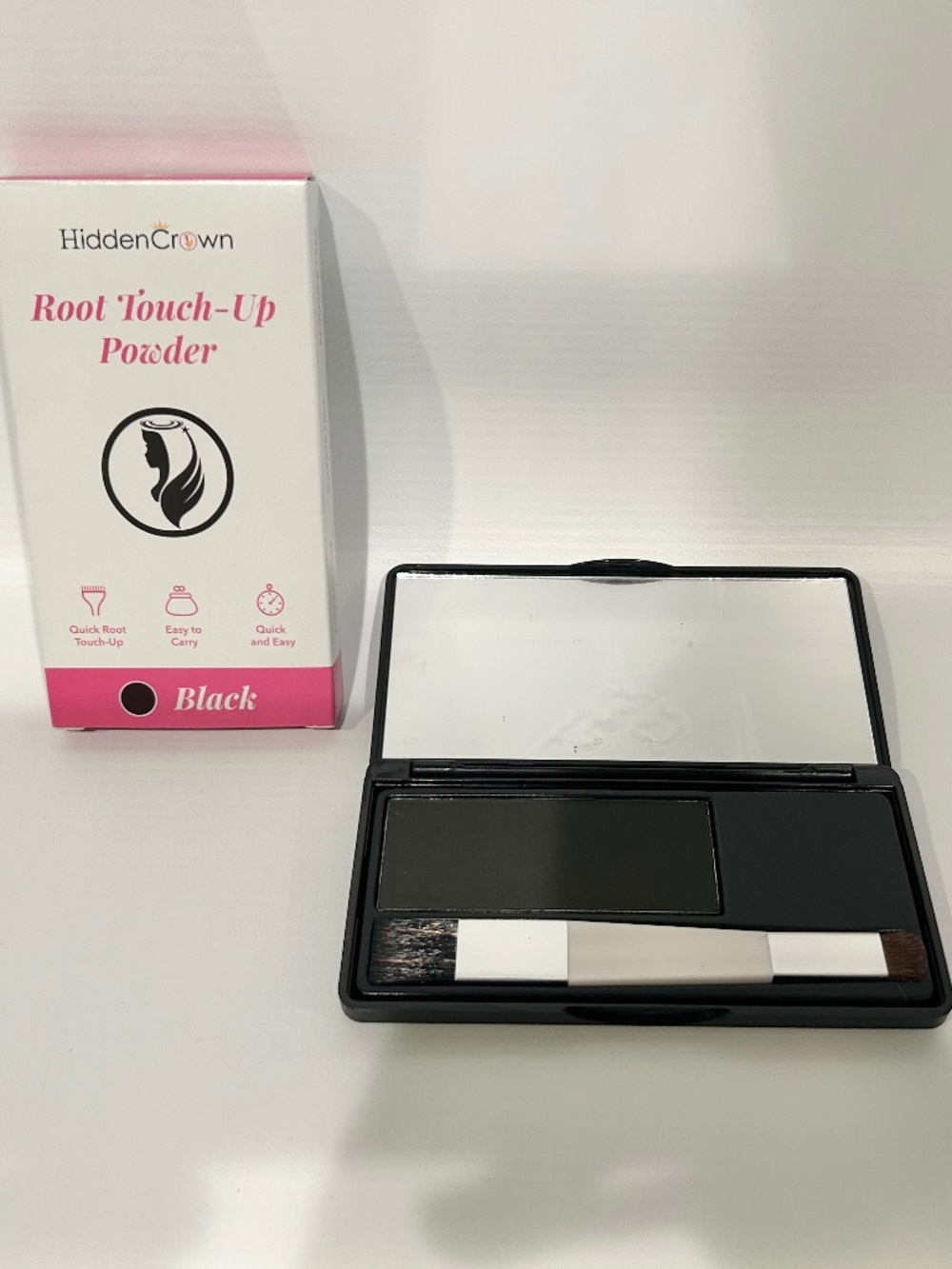 Hidden Crown Root Touch-Up Powder Black Water Resistant NWT